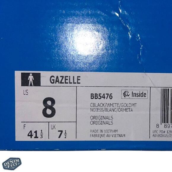 adidas Men’s Black/White Originals Gazelle Shoes/Sneakers | NEW/NIB!!